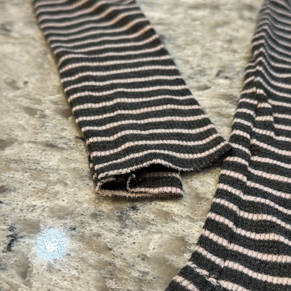 Gap | Striped Waffle Henley Long Sleeve Shirt (flaw) White Gray Sizes XS S M - Picture 8 of 11